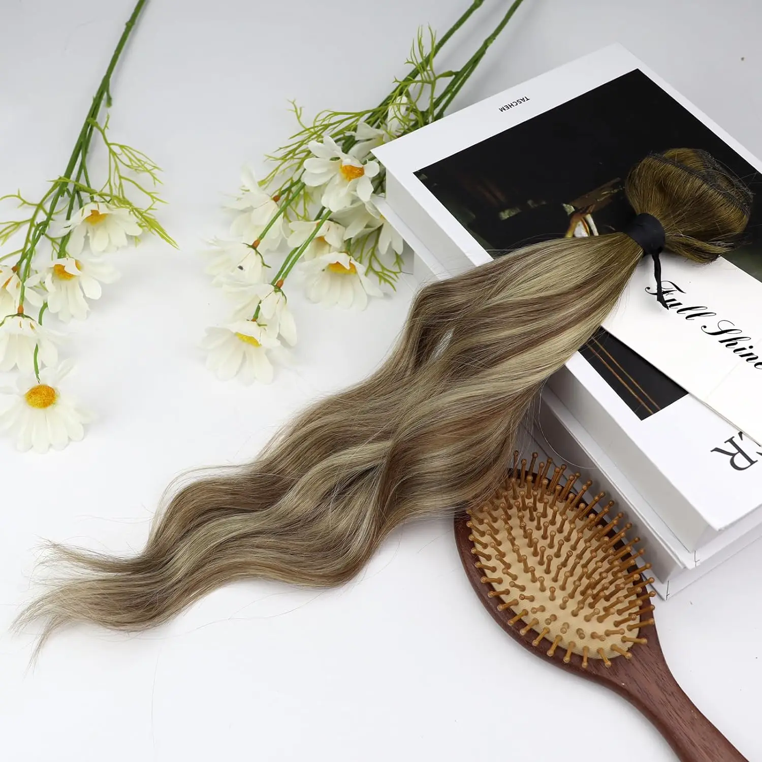 Toàn Phần Sáng Bóng Liền Mạch Kẹp Trong Tóc Remy Tóc 8 Chiếc 100G PU Băng Keo Trong Tóc Ombre tóc Vàng Màu Da Sợi Ngang
