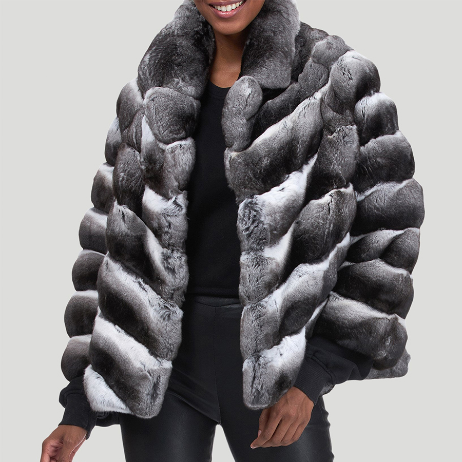 Casaco de pele real feminino natural rex coelho casaco de pele gola alta curto jaquetas de pele de coelho moda recém chegados