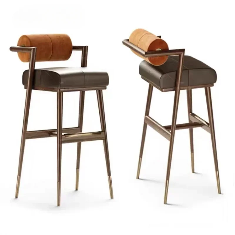 เก้าอี้บาร์สไตล์นอร์ดิกเก้าอี้บาร์ดีไซน์หรูหราทันสมัยเก้าอี้บาร์ที่เหมาะกับสรีระ SR50BC เฟอร์นิเจอร์ห้องครัวห้องนั่งเล่นทรงสูง