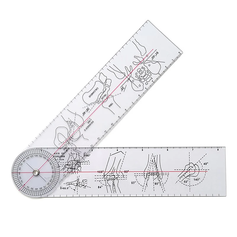 0- 360 Độ Goniometer Góc Y Tế Cột Sống Góc Thước Góc Inclinometer Thước Protractor Góc Tìm Đo Dụng Cụ