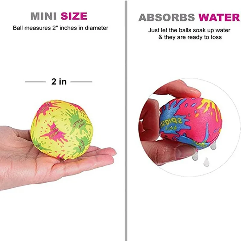 100/10pcs ลูกบอลน้ําแบบใช้ซ้ําได้น้ําของเล่นลูกบอลชายหาดผ้าฝ้ายดูดซับลูกผ้าฝ้าย Soaker Bomb Balls น้ํา Bouncing Balls สระว่ายน้ํา