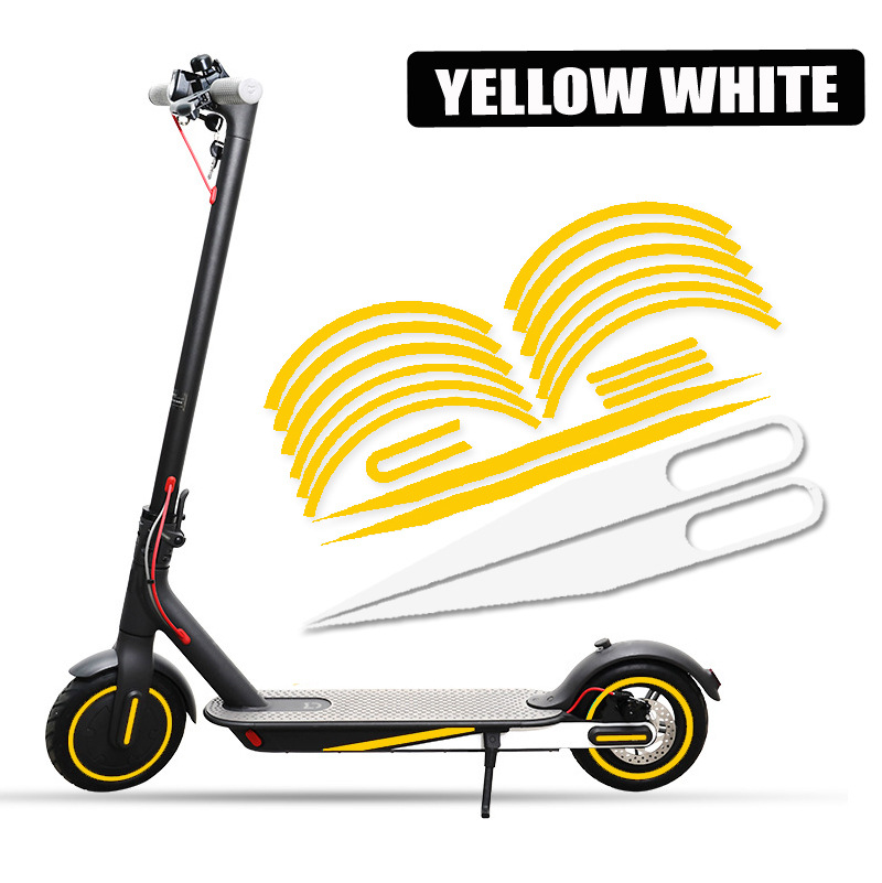 Nóng Đi Đêm Cảnh Báo Dải Cho Xiaomi Mijia M365 Xe Tay Ga Miếng Dán Phản Quang PVC Xe Tay Ga Decal Chống Nước Xe Tay Ga Phụ Kiện