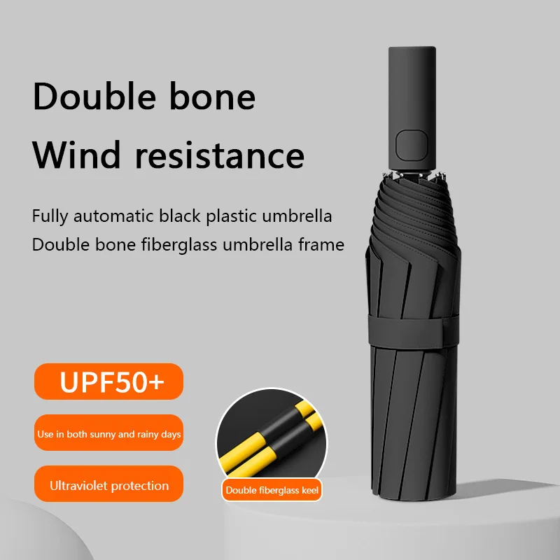 Xiaomi 24 Bone Folding Umbrella Fully Automatic SPF 50 UV Double Bone Protection Rain Resistance Strong Wind Resitance Umbrella