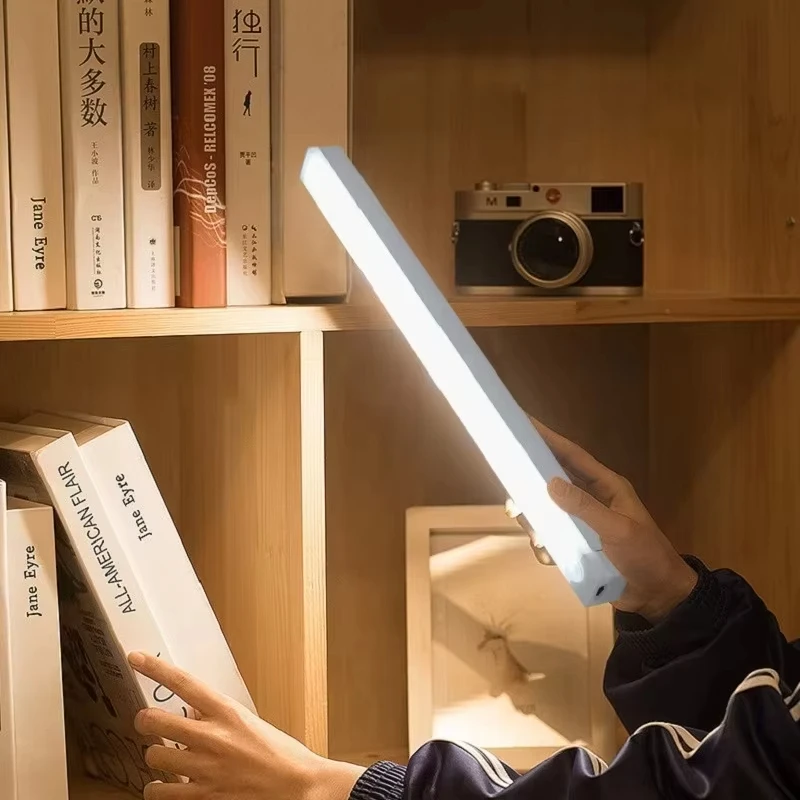 Led 충전 인체 센서 라이트 바 옷장 캐비닛 침실 기숙사 잠자는 자기 긴 스트립 야간 조명