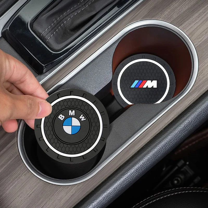 Estera para taza de agua Interior de coche, para BMW E46 E90 E60 F30 F10 E39 E36 F20 G30 G20 E87 E92 E91 E30 F11 F31 X1 X2 X3 X5 X4 z4 X6 X7 IX3 M