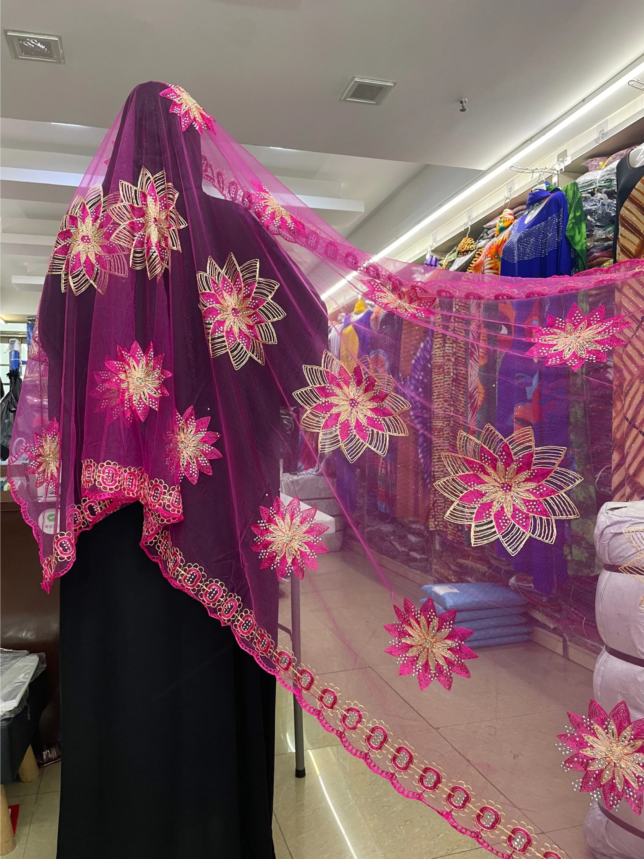 イスラム教徒の女性のためのヒジャーブ,女性のスカーフ,アフリカのスカーフ,ドバイの卸売価格,期間限定,特別オファー,ファッション2024