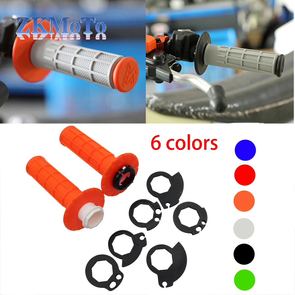 Motorcycle Grips 7/8" 22mm Hand Grip W/ The Snap-on Cam for Yamaha Honda Kawasaki Suzuki KTM Dirt Bike Motorbike Handlebar