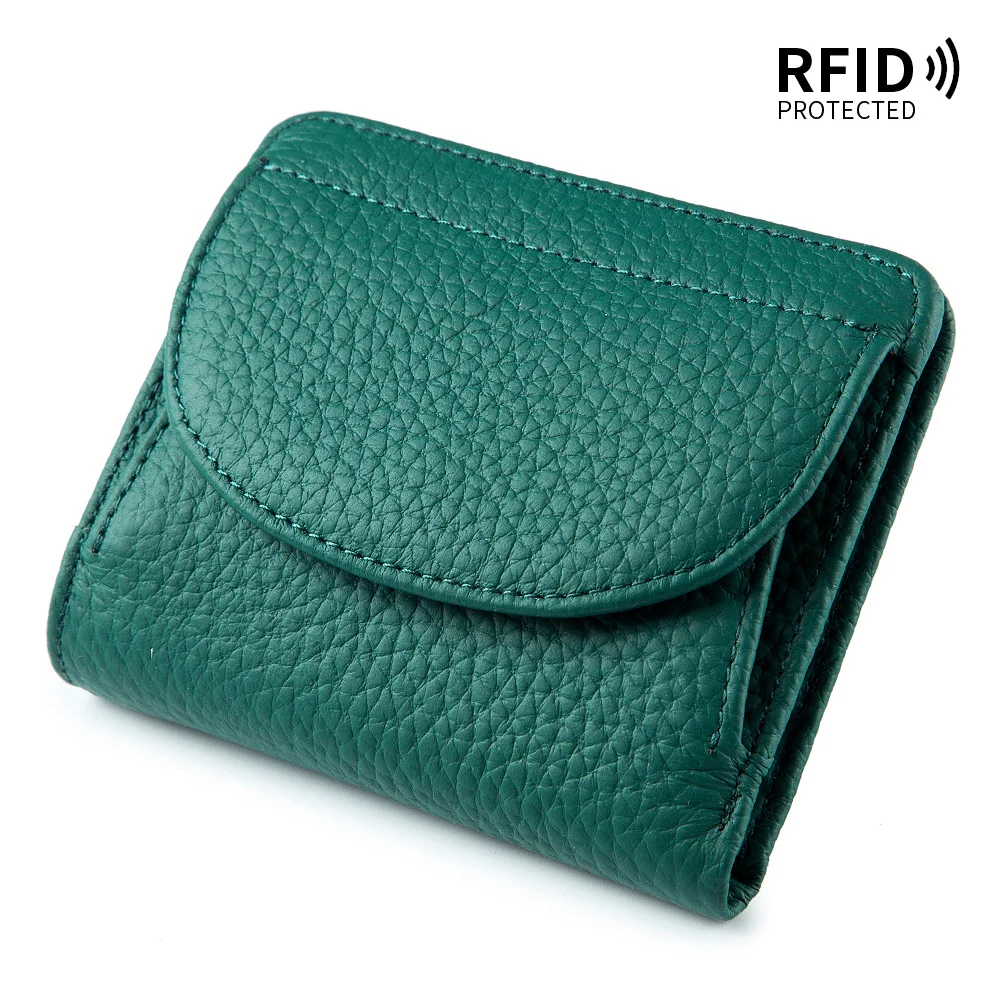 Cartera Senorita de moda para mujer, monedero pequeño de cuero genuino, tarjetero, Mini bolsillo de cuero de vaca, cartera para mujer