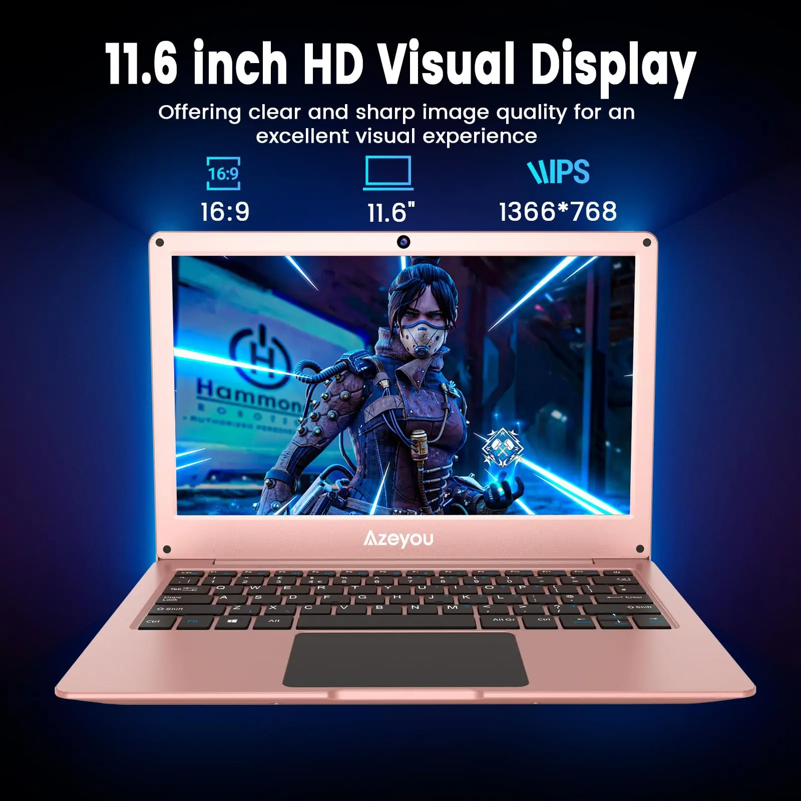 Azeyou 11.6 Inch OS 11 Pro Notebook | 4GB DDR4, 128GB eMMC, Celeron UHD Graphics, HD Display, Ultra - Slim Portable Laptop