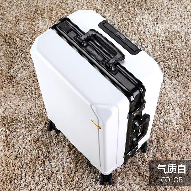 ファッションローリング荷物アルミフレーム USB 充電トロリースーツケース 20/24/26/28 インチ学生パスワード旅行荷物