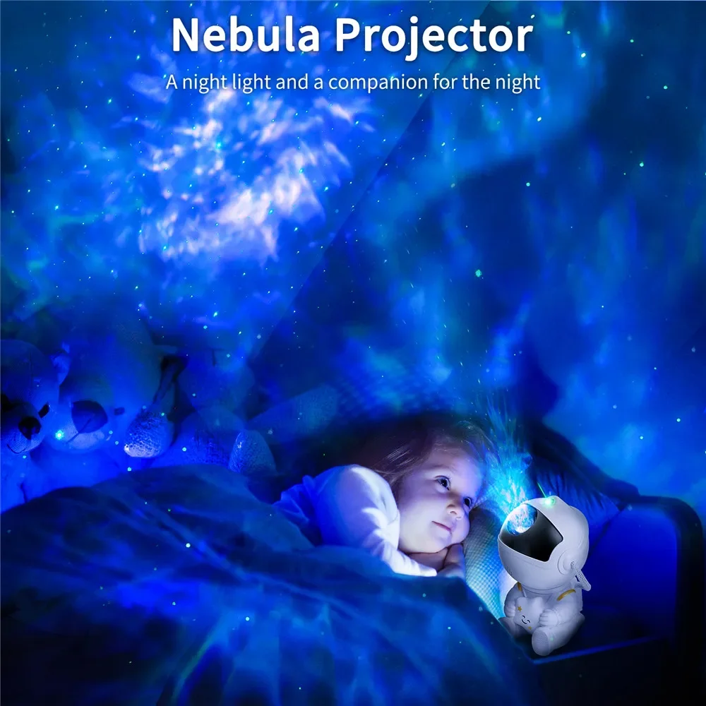 Proyector de luz de astronauta con nebulosa, proyector de galaxia, luz nocturna, proyector de estrellas para decoración del hogar, dormitorio, regalo para niños