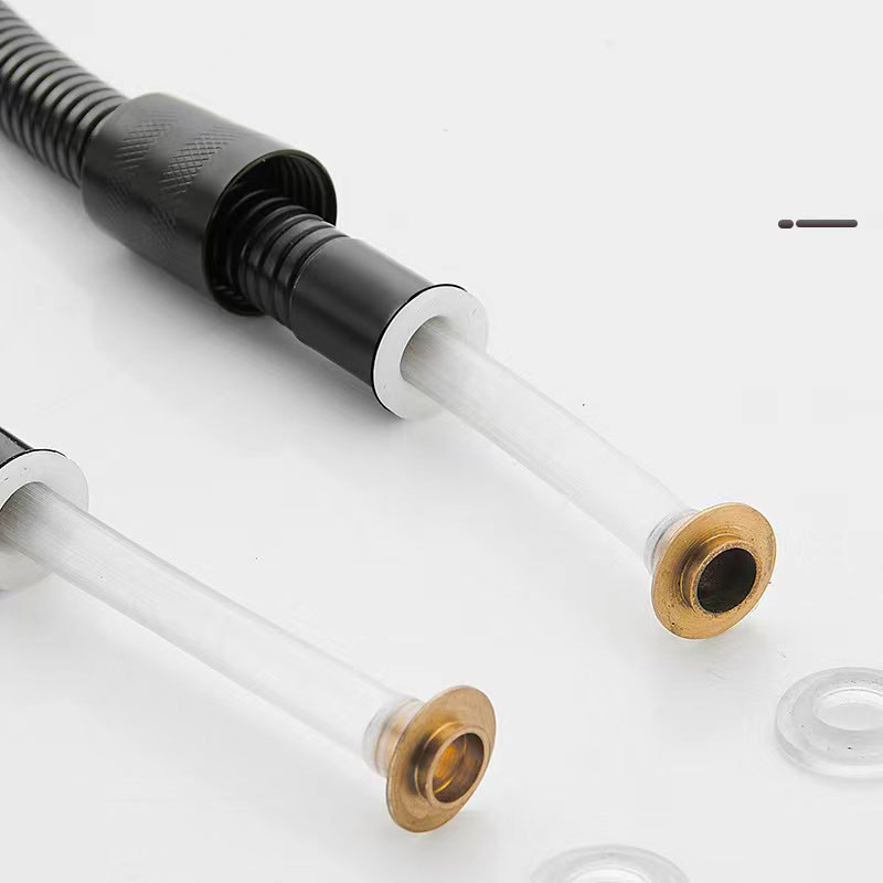 1pcs 1.5M Stainless Steel Black Hose Extension Pipe Bathroom Shower Pipe Extension Pipe Water Pipe Drawer Bathroom Accessories