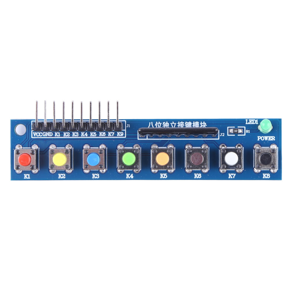 8-Tasten-Touch-Tastenmodul mit LED-Anzeige, Tastaturmodul, Tastaturmodul für Arduino ARM Raspberry Pi
