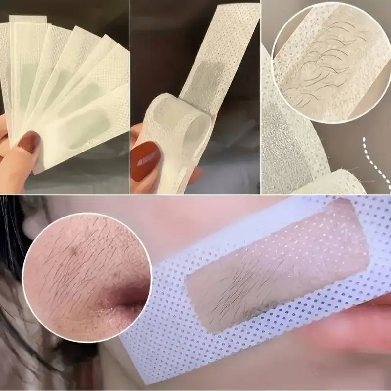Tiras de cera de depilación rápida indolora, toallita para encerado, pegatina profesional para el cuerpo y la cara, piernas, labios, depilación, papel encerado, uso para mujeres y hombres