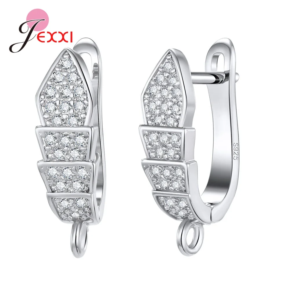 Estilo coreano vários modelos de brincos de cristal descobertas genuíno 925 prata esterlina brinco descobertas jóias acessórios para diy