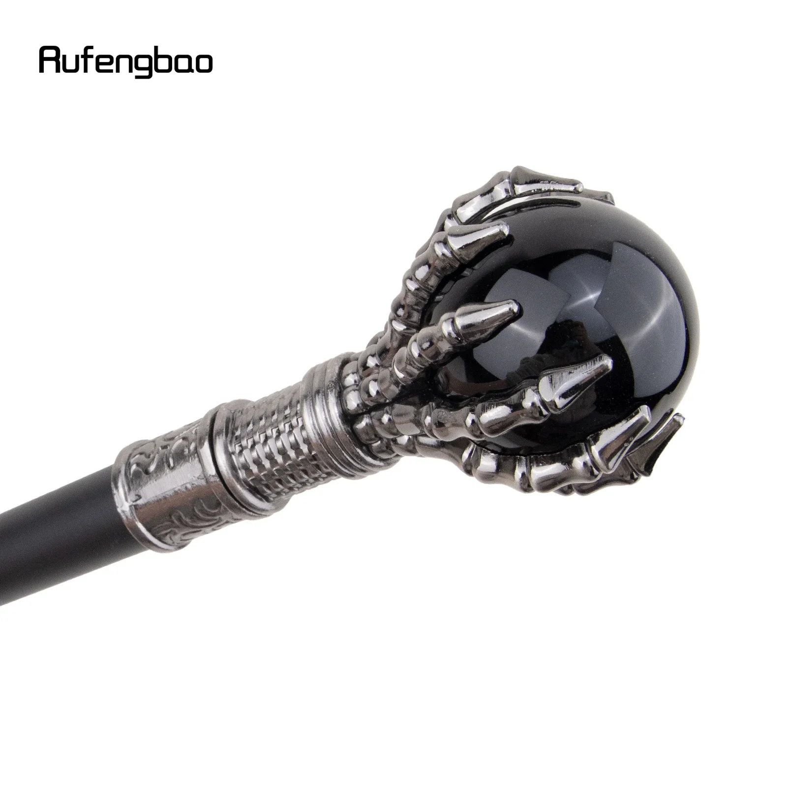 ลูกบอลแก้วสีดำ Steampunk ไม้เท้าแฟชั่นตกแต่งเดินสุภาพบุรุษลูกบิด crosier 93ซม.