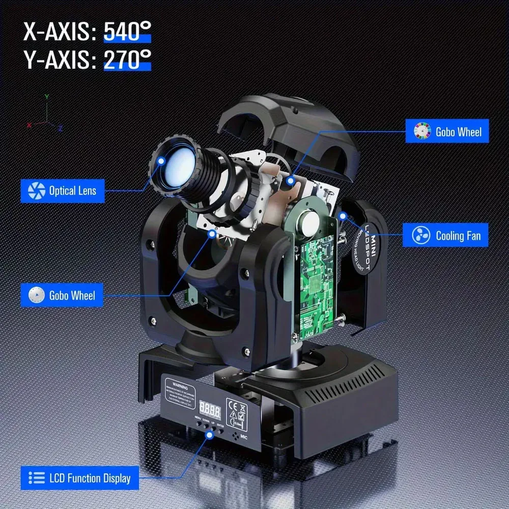 80W 360° °   Ruchome głowice DJ na imprezy disco, światła sceniczne 8*8 wzorów RGB DMX512 sterowane dźwiękiem, oświetlenie ambientowe dla publicy na wesela i do klubów.