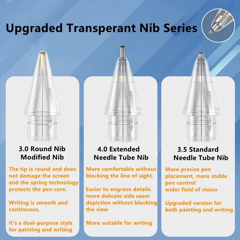 GOOJODOQ Precision Replacement Nib for Apple Pencil 2 1 for Apple Nib iPad Pencil Stylus Durable pen tip