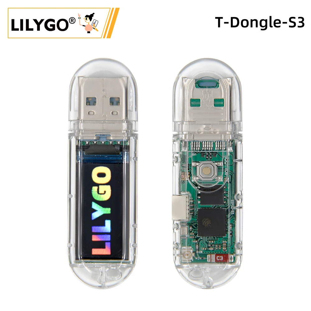 LILYGO ®   T-Dongle-S3 ESP32-S3 Макетная плата с экранным ключом 0,96 дюйма ST7735 ЖК-дисплей Поддержка Wi-Fi Bluetooth TF-карты