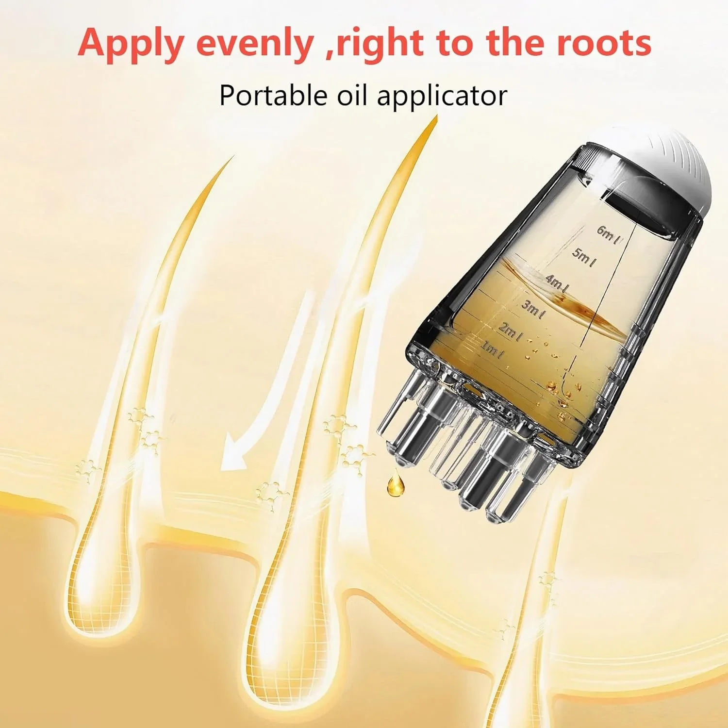 6ml Scalp Applicator MINI หัวนวดลูกกลิ้งแปรงผมน้ํามันหอมระเหยยา Liquid Applicator นวดหวี