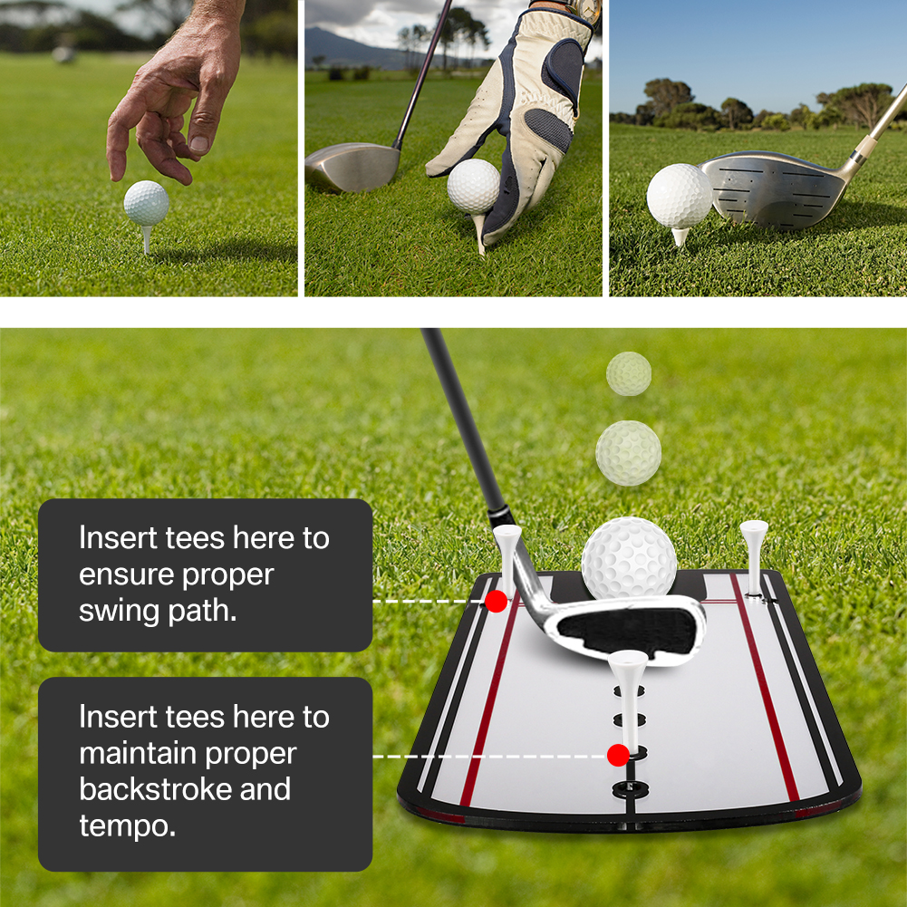 Espejo de práctica de colocación de Golf, ayuda de entrenamiento de alineación de espejo, línea de ojo de espejo de Putter de práctica de Golf
