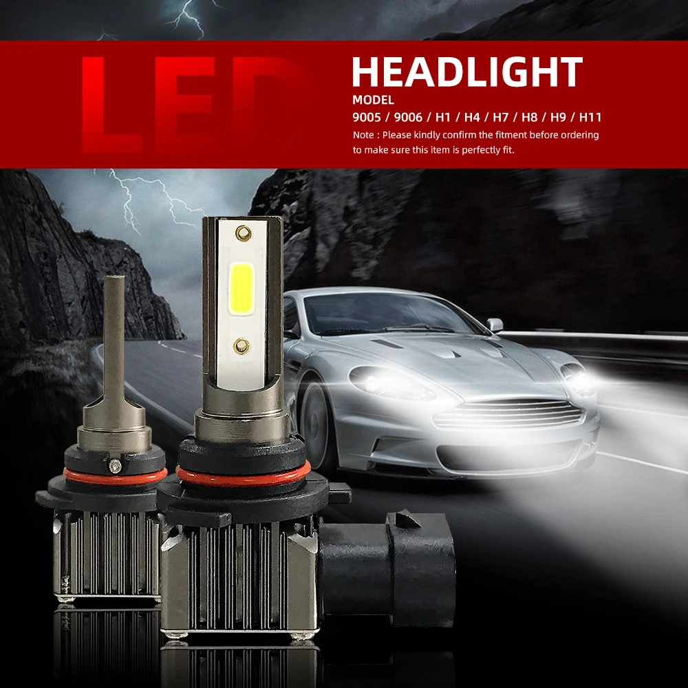 Bombilla LED Canbus superbrillante para faros delanteros de coche, lámpara Canbus 9005 HIR2, 9006 HB3 360 HB4 30000LM H11 H8 H9, sin Error 9012, 2 piezas