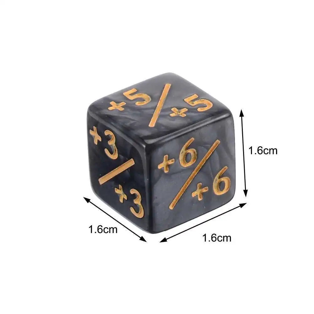 10 peças contador de dados de 1.6cm/0.63 polegadas com positivo + 1/ + 1 e negativo -1/-1 dados positivos e negativos de cor dupla