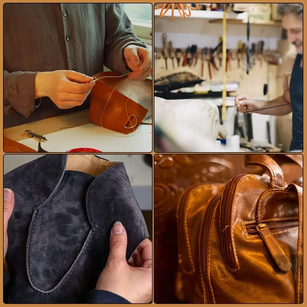 ชุดเย็บผ้าหนัง DIY หนังเย็บ Awl เข็มทองแดงชุดหนังผ้าใบเต็นท์รองเท้าซ่อมเครื่องมือด้ายไนลอน