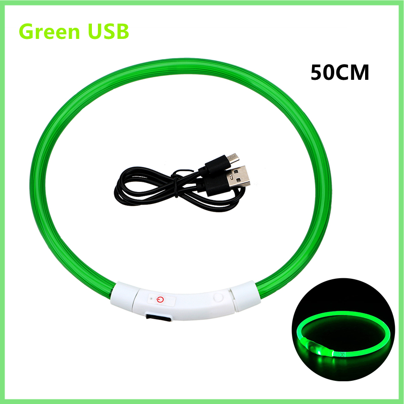 Collar luminoso recargable por USB para perros pequeños y grandes, Collar de seguridad para mascotas con luz nocturna y Led brillante ajustable