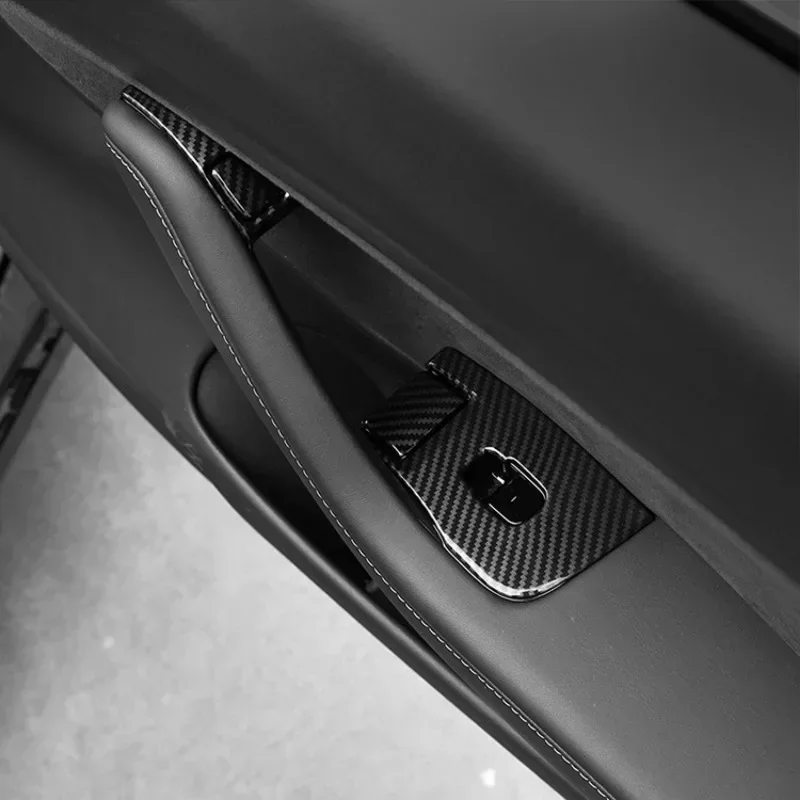 Para Tesla Model Y/3/3 + Highland elevador de ventana botones de interruptor cubierta molduras de Marcos pegatinas de botones 2017-2024 accesorios de Interior de coche