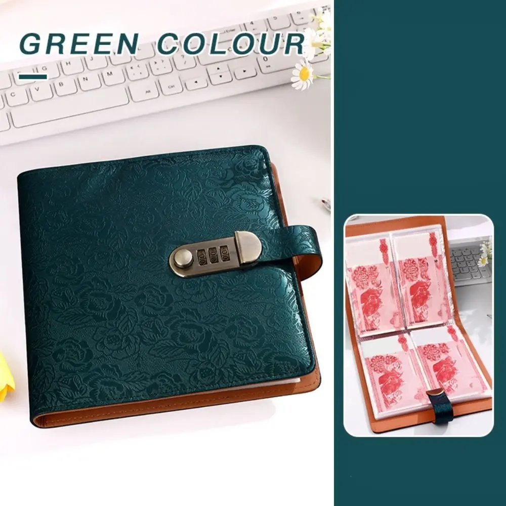 Emboss Flower Envelop Savings Challenges Book 50Sheets Savings Handbook Budget Binder with Lock Cash Envelopes Account Book
