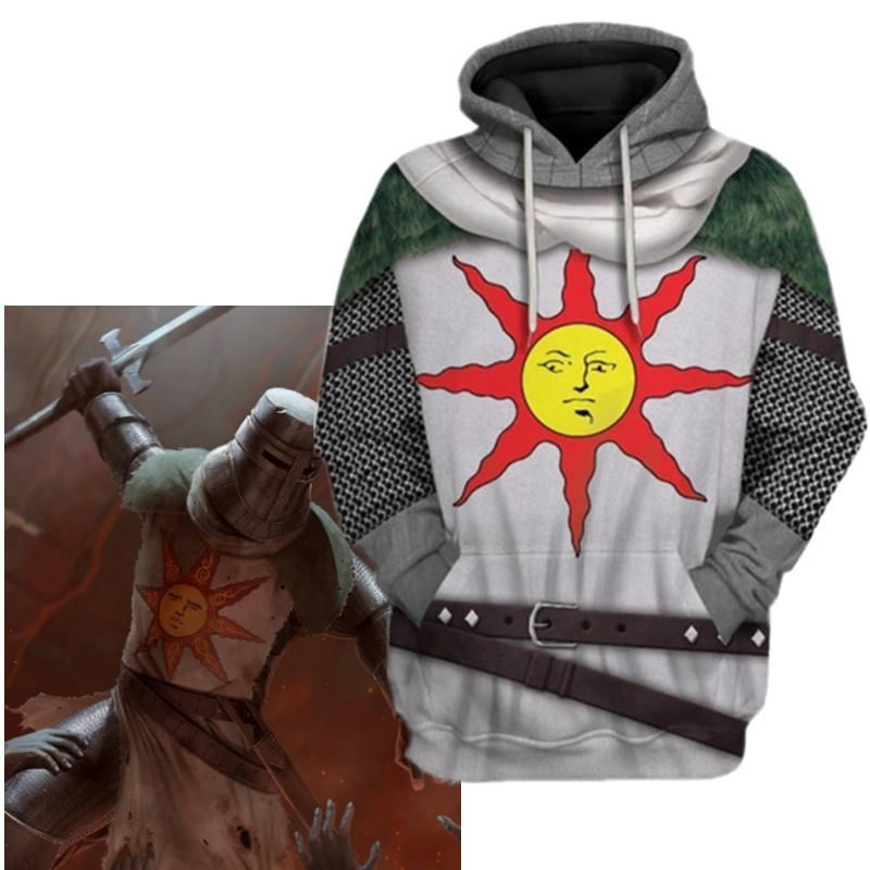 남성과 여성의 3d 인쇄 인기 게임 Dark Souls 까마귀 새로운 패션 캐주얼 후드 티셔츠 Cool Sport Oversize Loose Top
