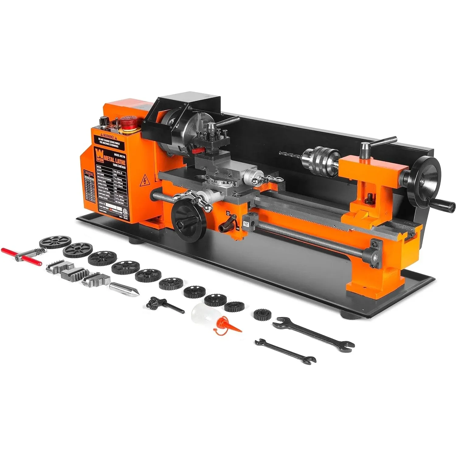 WEN 7-by 16-Inch Benchtop Metal Lathe, Variable Speed, Two Direction (ML716) | USA | NEW