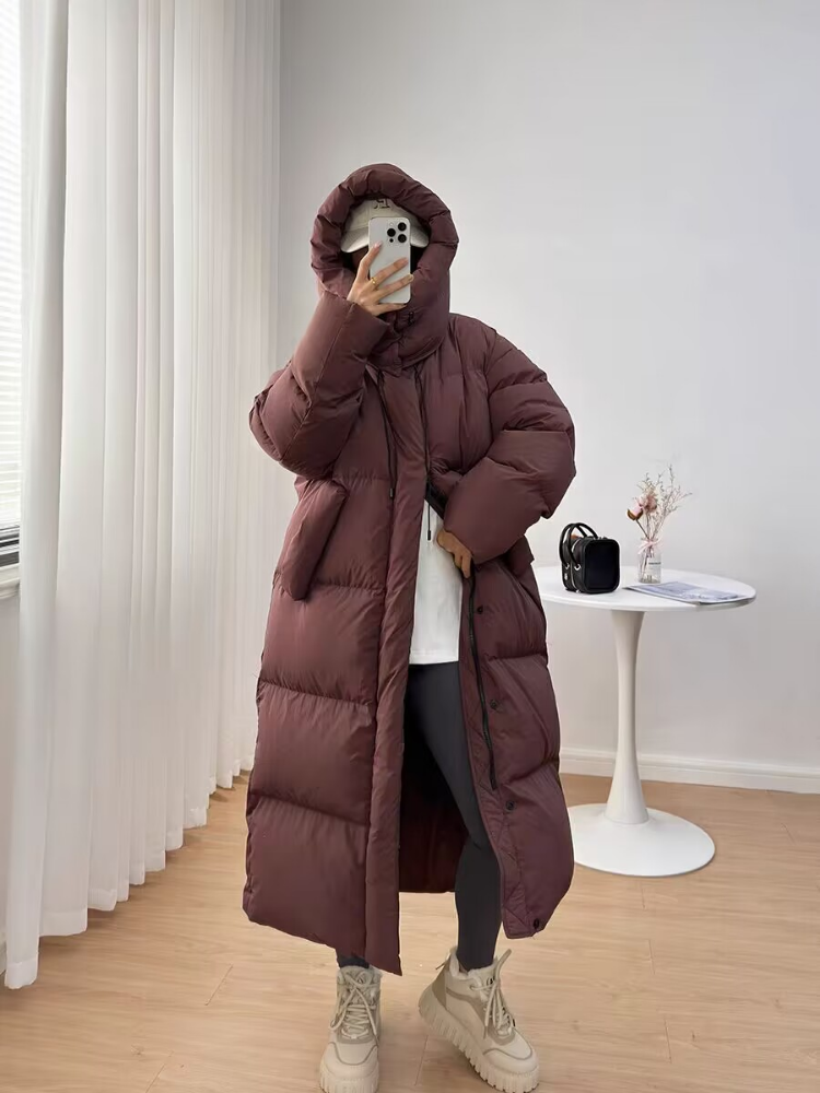 Inverno feminino longo para baixo jaqueta solta pato quente jaqueta casual parka 2024 novo design coreano engrossado casaco com capuz quente