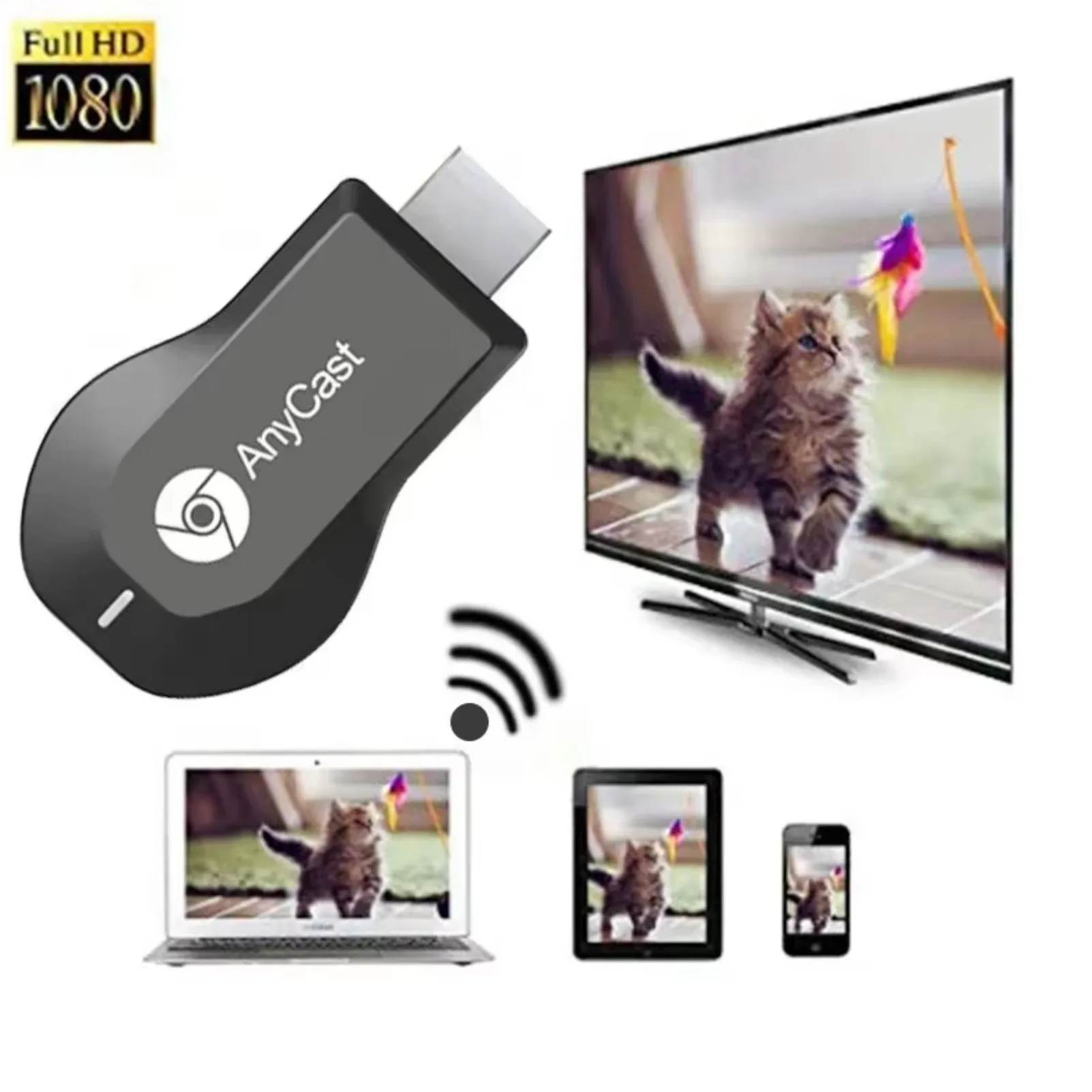 VIKEFON 4K 1080P M2 Plus Wireless WiFi Display HDMI-Kompatibel TV Dongle Empfänger für DLNA Airplay Miracast für AnyCast für IOS