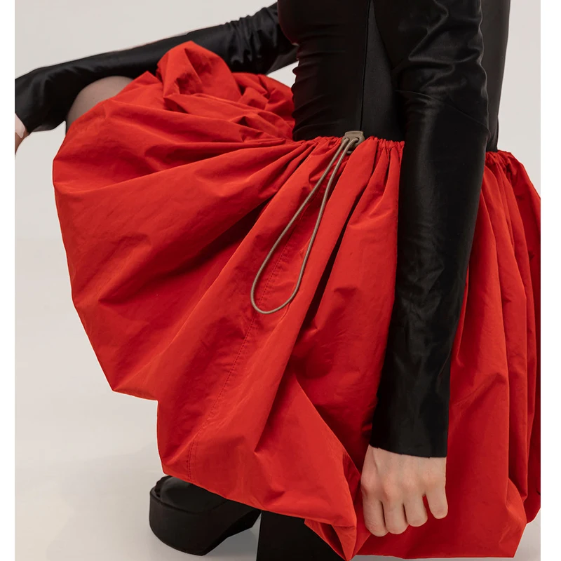 Minifaldas informales de burbuja para mujer, faldas holgadas de cintura alta, ropa de calle elegante, moda de verano, 2024