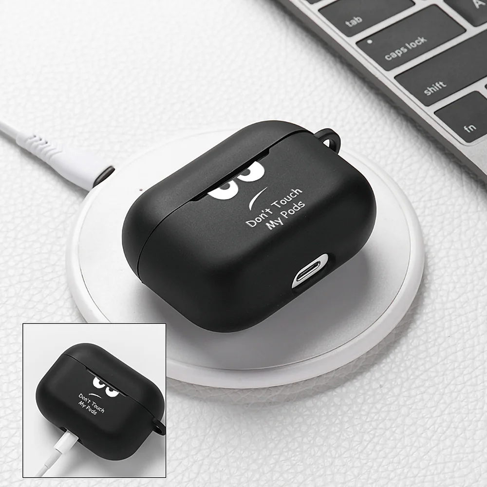 Funda para Apple Airpods Pro 2, fundas con eslogan, texto Simple, no Touch, Airpods Pro 2, 4, 3, silicona negra, funda para auriculares Air pod Pro2 Capas