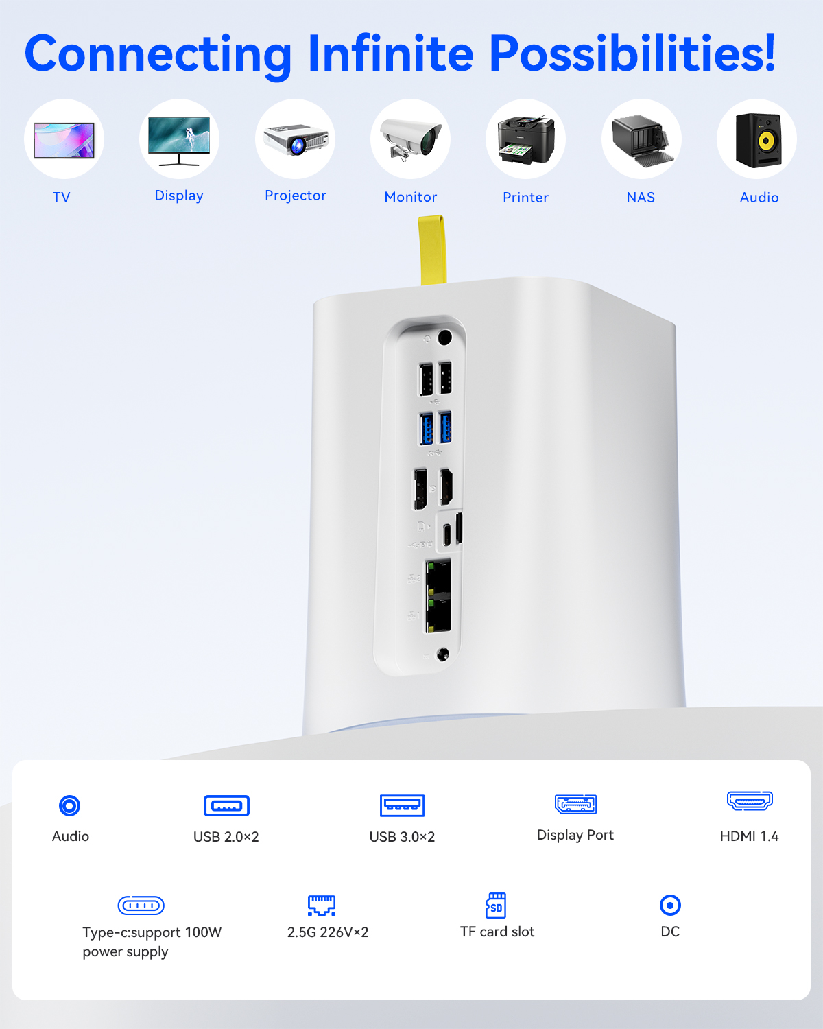 AOOSTAR R7 2 Bay 40T NAS Storage AMD Ryzen 7 5825U Mini PC(8C/16T; up to 4.5GHz）with W11 PRO DDR4 RAM 2* M.2 NVME