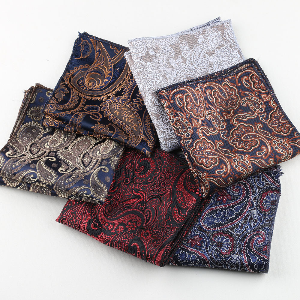 23 cm nieuwe kleur paisley stijl pochet voor mannen klassieke formele polyester zakdoek bruiloft vergadering pak accessoires zakdoek