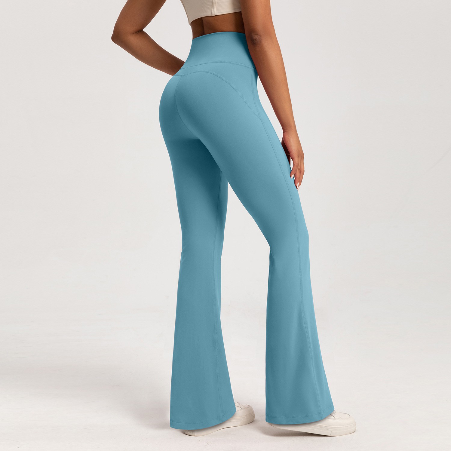 Mallas de Yoga de gama alta, pantalones de Yoga ajustados, pantalones de pierna ancha de cintura alta, pantalones transpirables para gimnasio, mallas deportivas informales con campana para mujer
