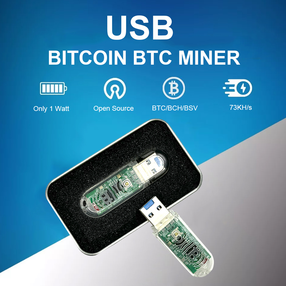 Bitcoin Miner USB Lucky Miner LV03 Crypto Solo Miner Mini 74KH/S hogar silencioso USB ASIC Bitcoin máquina de minería V3 dispositivo de lotería