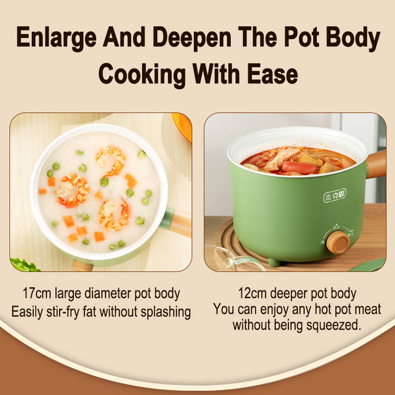 Olla multifunción para el hogar, Mini olla arrocera, ollas de cocina eléctricas, sartén antiadherente para cocina, cocina múltiple portátil para 1-2 personas
