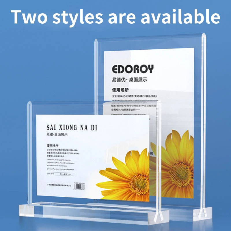 Acrylic Desktop Display Frame Table Card Sign Collection Photo Protection Holder Magnetic Album Postcard Souvenir Display Stand