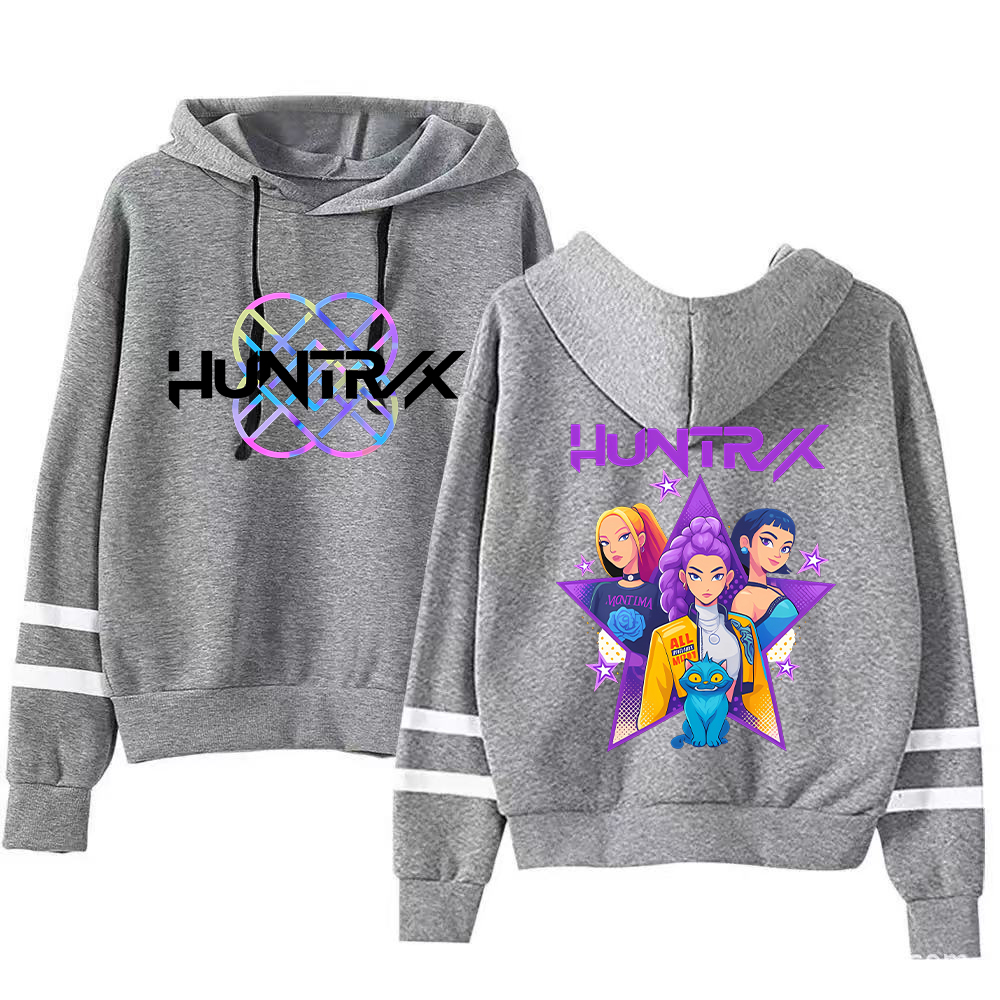 Y2k Anime Kpop Demon Hunter Kapuzenpullover Frau Cartoon Huntrix Kpop Rumi Grafik Hoodie 90er Jahre Casual Langarm Pullover Tops