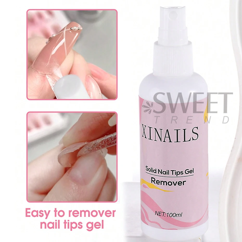 100ml เคล็ดลับเล็บปลอม Solid กาวเจล Remover เล็บง่ายต่อการนุ่ม Remover กดบนเล็บเจลเคล็ดลับปลอม Remover เครื่องมือ