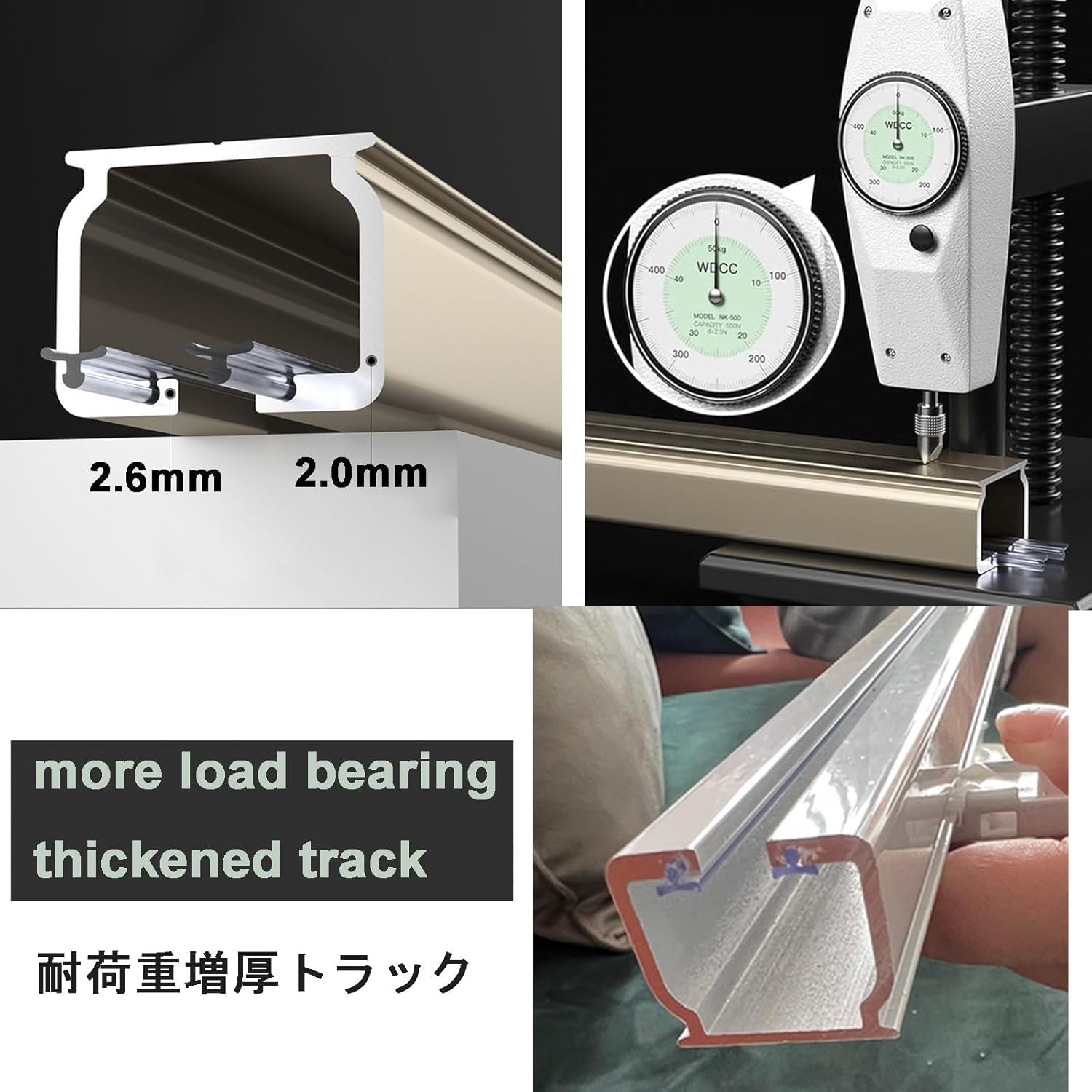 Para barra de cortina doble, sistema de riel silencioso resistente, diseño 2 en 1 para sala de estar, dormitorio o divisor de ha