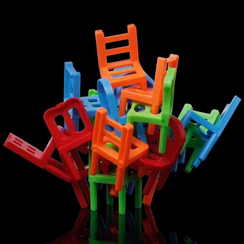 12pcs MINI เก้าอี้ BALANCE Blocks พลาสติกประกอบบล็อกซ้อนเก้าอี้เกมครอบครัว Balancing การฝึกอบรม