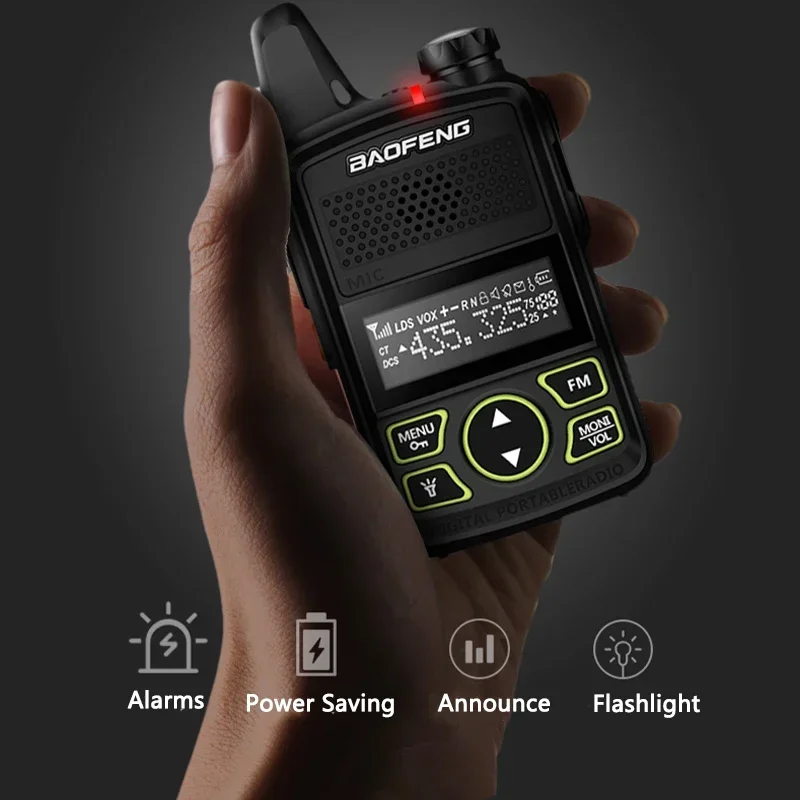 Baofeng BF-T1 1/2/4 Uds MINI Walkie Talkie UHF 400-470MHz cargador USB Radio bidireccional portátil cancelación de ruido regalos para niños Juguetes