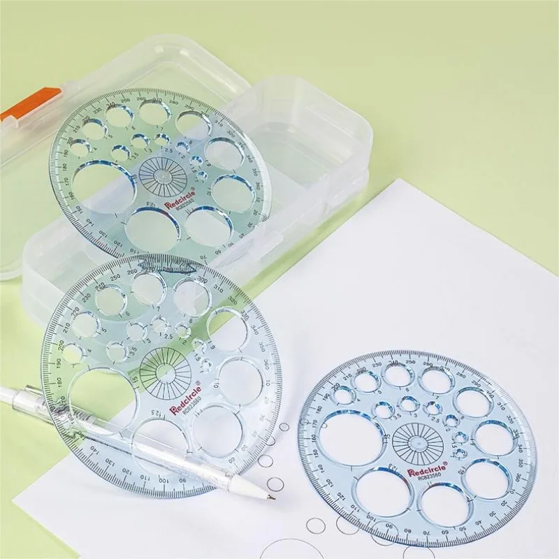 1/2pcs Multifunctional Geometric Ruler 360 ° Full Circle Protractor Movable Kawaii Ruler Mathematics Rules For School Students
