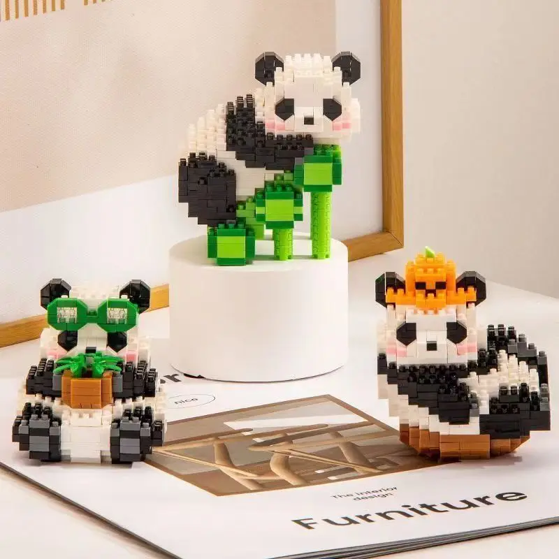 Creatieve DIY Assemable Animal Leuke MINI Chinese Stijl Dier Panda Bouwsteen Educatief Jongen Speelgoed Voor Kinderen Model Bakstenen